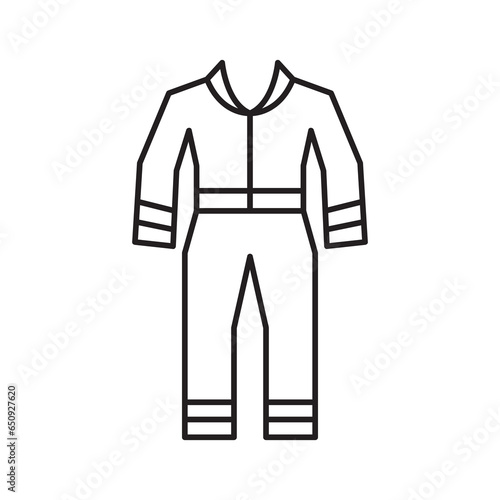 Work overalls line icon. Safety coverall outline vector icon. linear style sign illustration..eps