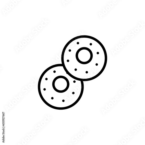 Bagel bread line icon. linear illustration flat icon on white background..eps