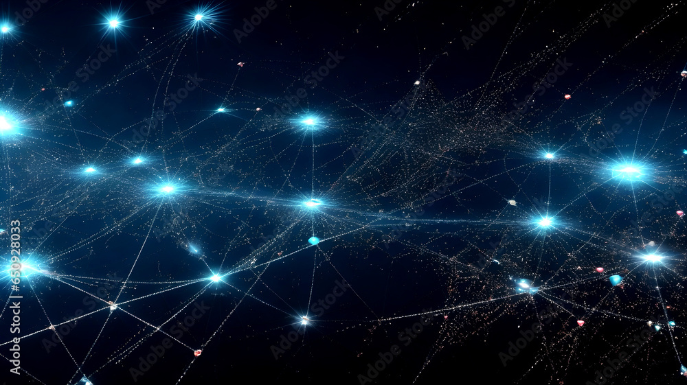 Digital cyberspace with particles and Digital data network connections concept. Digital cyberspace with particles and Digital data network connections concept.