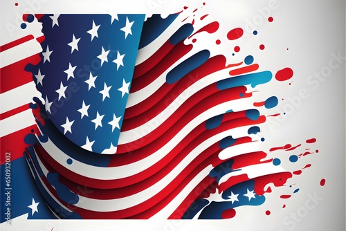 USA flag poster Vector graphic Red blue white 