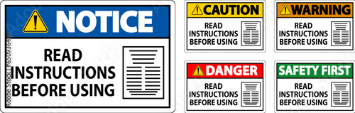 Caution Machine Sign Read Instructions Before Using