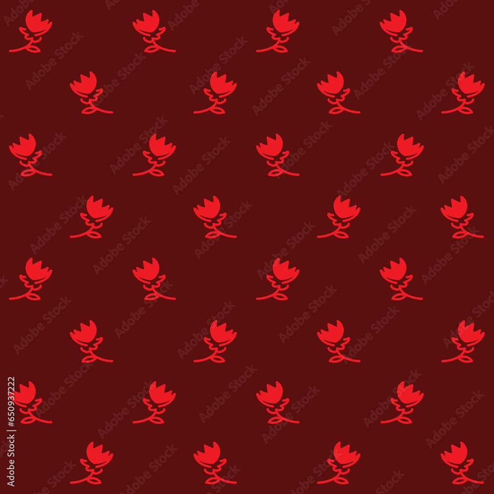 Hand Drawn Abstract Rose Vector Seamless Pattern Hand Drawn Abstract Rose Vector Seamless Pattern