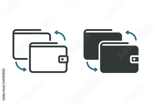 Transfer wallet icon. Illustration vector