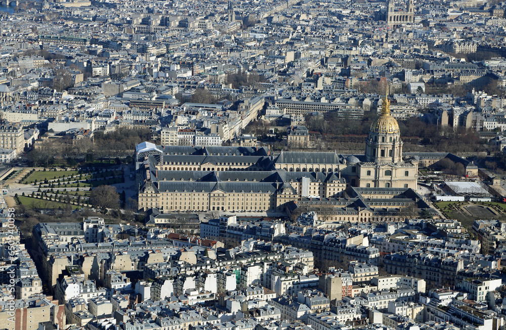 Les Invalides - View from Eiffel Tower, Paris, France
