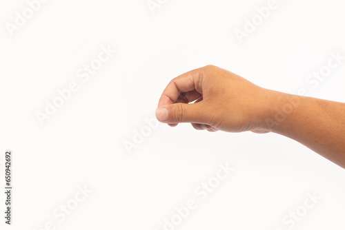 photo of one hand isolated on white background