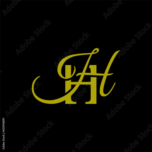 initial letter hh unique monogram logo vector photo