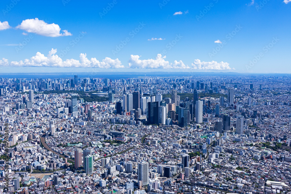 東中野上空より新宿副都心を望む・Aerial view