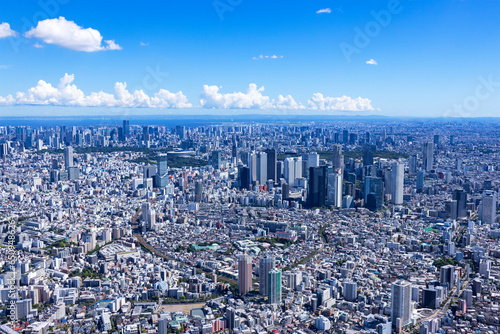 東中野上空より新宿副都心を望む・Aerial view photo