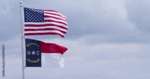 North Carolina State Flag and the Stars and Stripes