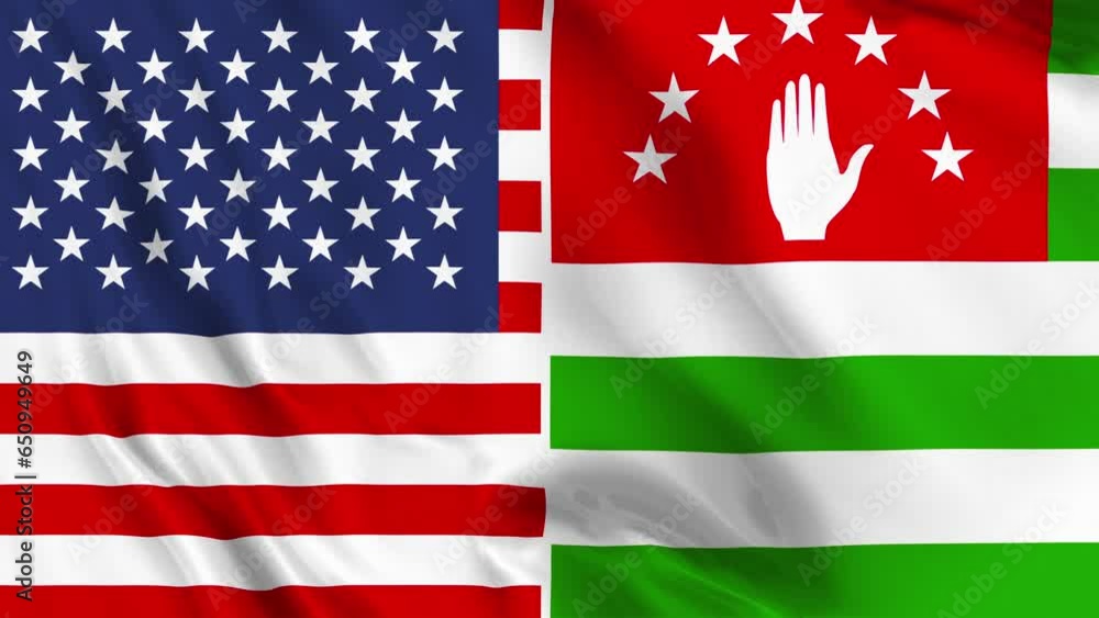 USA and Abkhazia Flag Loop USA and Abkhazia Flag Loop