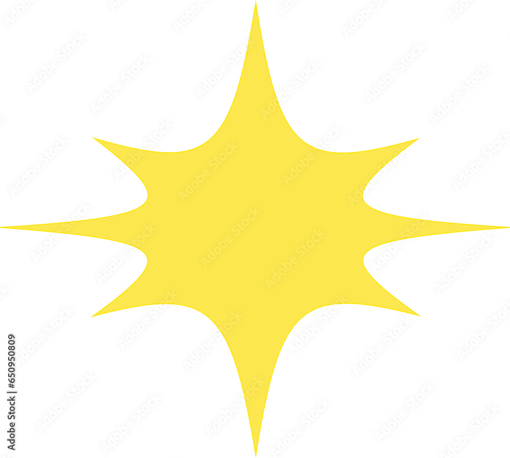 A shiny yellow eight-pointed star A shiny yellow eight-pointed star
