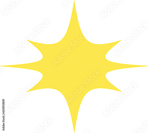 A shiny yellow eight-pointed star