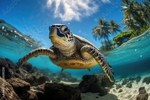 turtle in the sea