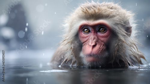 Japanese Macaque in Hotspring