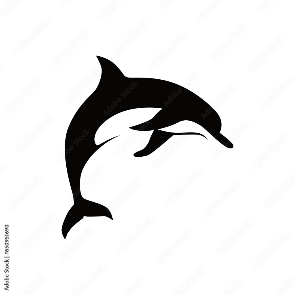 Fototapeta premium vector dolphin silhouette logo