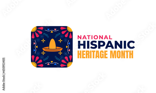 Hispanic heritage month square logo illustration vector design