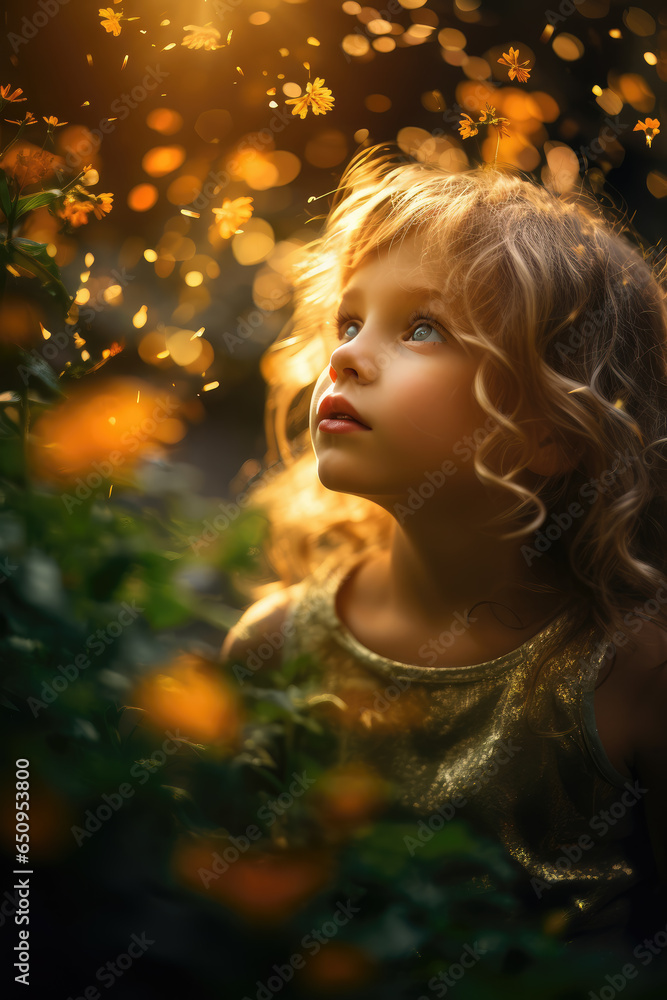 Little Girl with Curly Hairs Portrait Little Girl with Curly Hairs Portrait