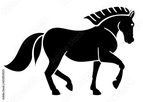 silhouette of prancing horse - piaffe