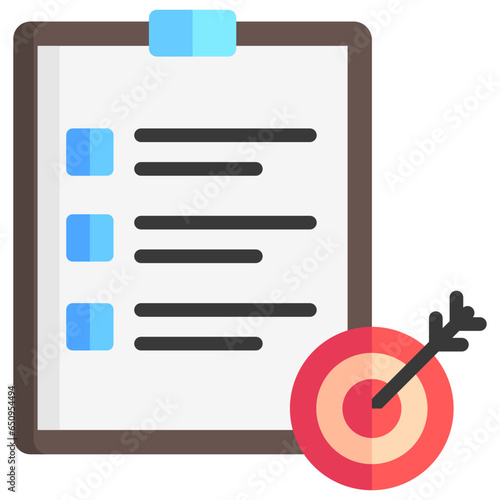 Objective icon often used in design, websites, or applications, banner, flyer to convey specific concepts related to Assessment, educational, evaluative, and analytical purposes.