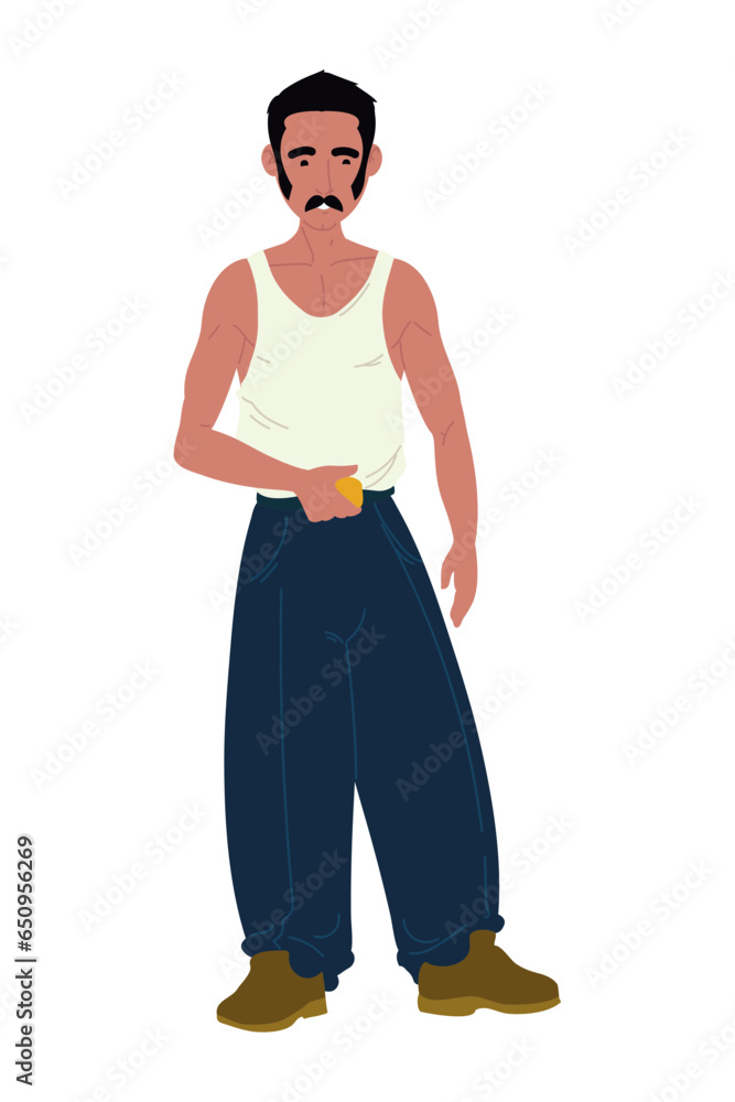 man character with moustache man character with moustache