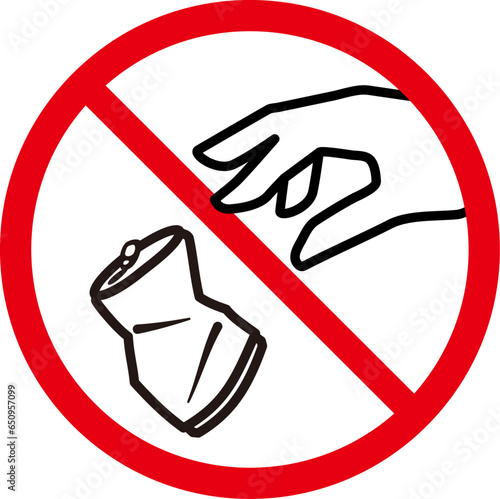 空き缶ポイ捨て禁止のアイコン