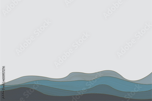 Abstract of background vector. Design japanese style of line wave of blue background. Design print for illustration, magazine, cover, card, background, wallpaper. Set 2