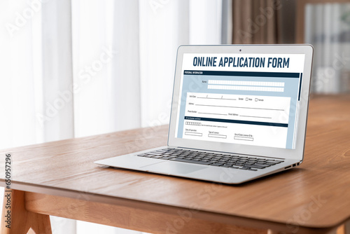 Online application form for modish registration on the internet website