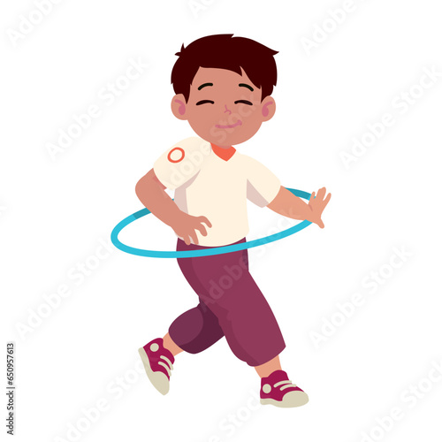 boy exercising with ula ula