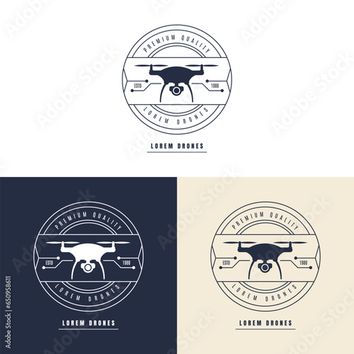 Drone logo. Simple illustration of drone vector.