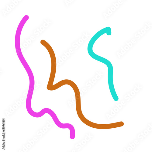 Colorful squiggle lines vectors 