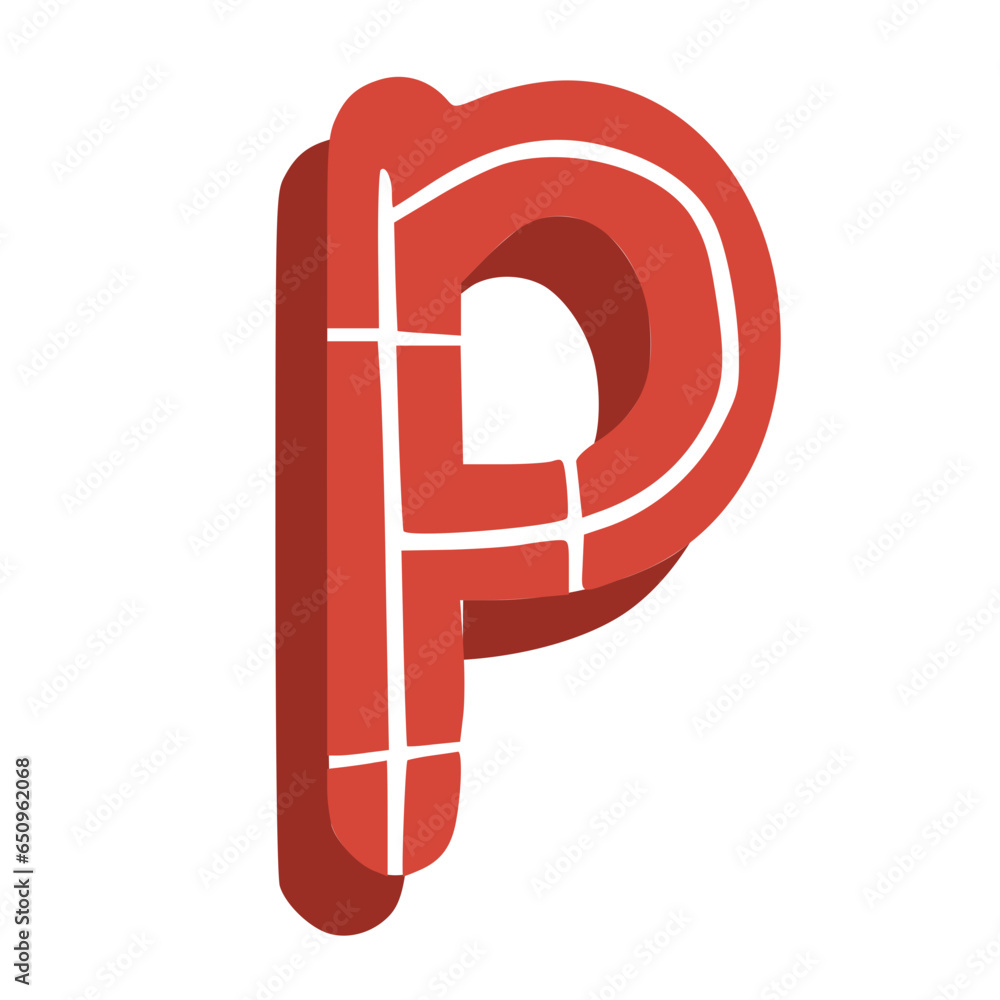 Handmade Alphabet Letters Red Color