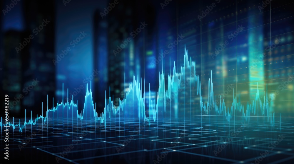 Business finance graph chart of stock market investment trading.