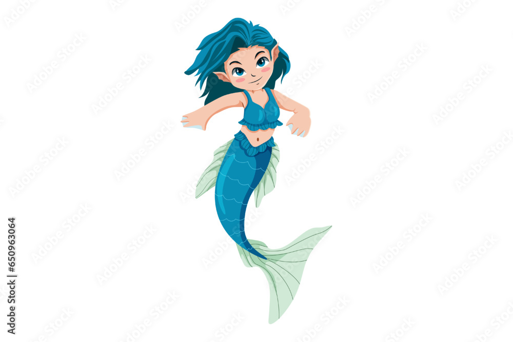 Cute Little Mermaid Character Illustration Cute Little Mermaid Character Illustration