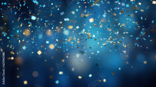 Abstract background with blue confetti © tashechka