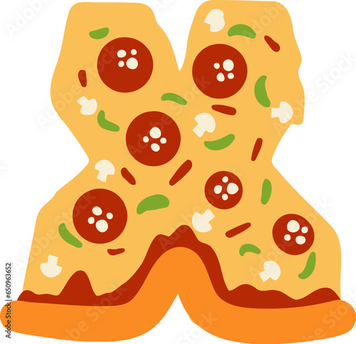Pizza Alphabet Letter X