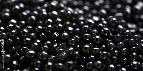 Macro photo of black caviar