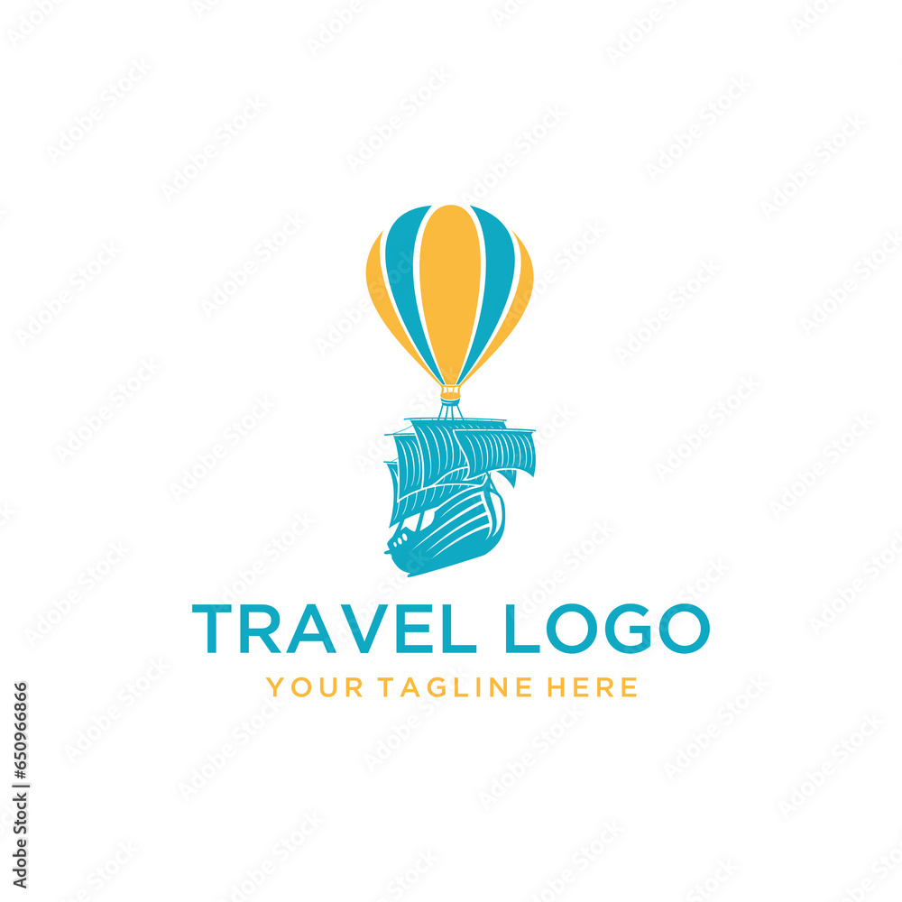 Naklejka premium simple illustration of boat and wrench, logo template for boat mechanic or auto marine garage.