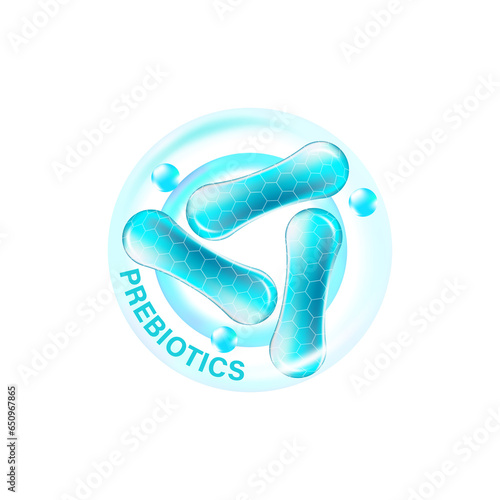 Принти на полотні Prebiotic Foods Good Bacteria Vector illustration.
