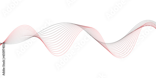 abstract geometric coloring black red gradient curve line design.