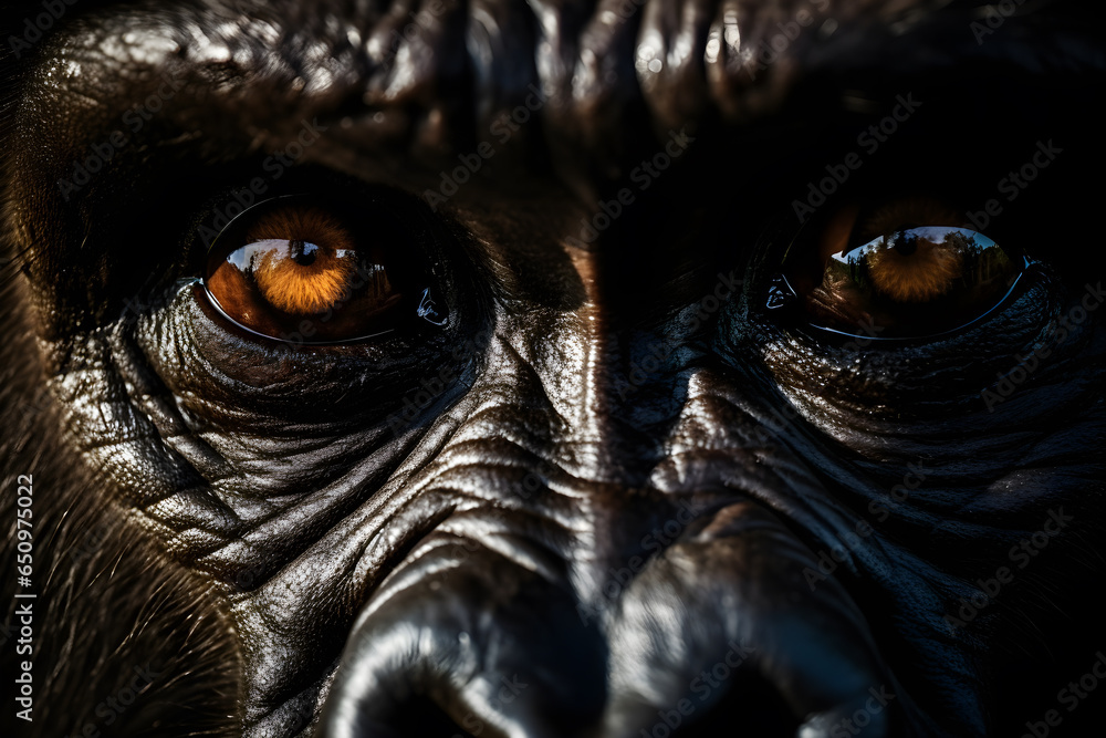 gorilla striking face,AI Generated