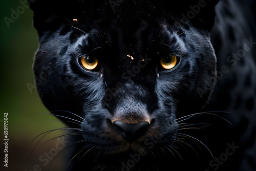 black panther striking face,AI Generated