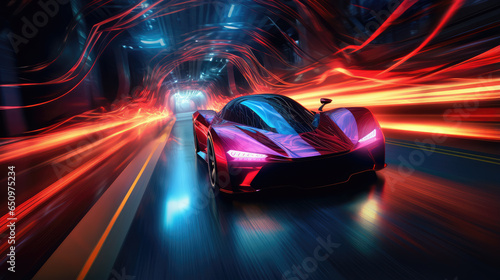  Fast Moving Car Abstract Background  © LadyAI
