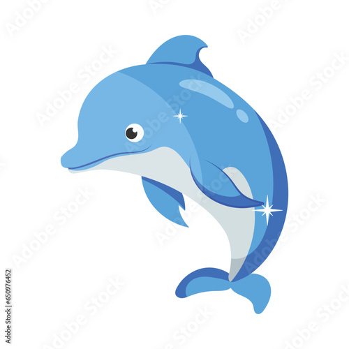 Dolphin vector colorful Stickers icons Design illustration. EPS 10 File