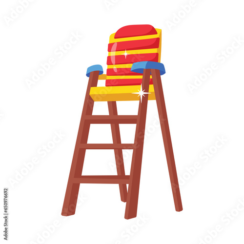 Umpire chair vector colorful Stickers icons Design illustration. EPS 10 File