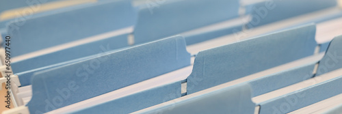 Many file folders in a row as background.