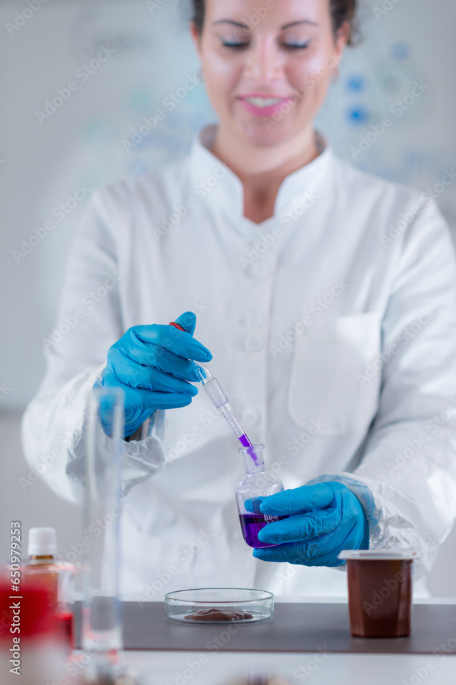 Pudding Quality Control Inspection in Lab Pudding Quality Control Inspection in Lab