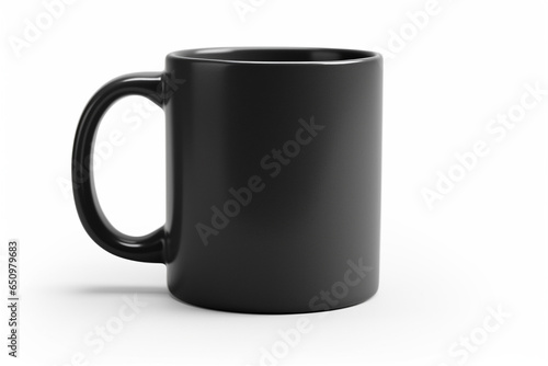 Simple black mug on white background