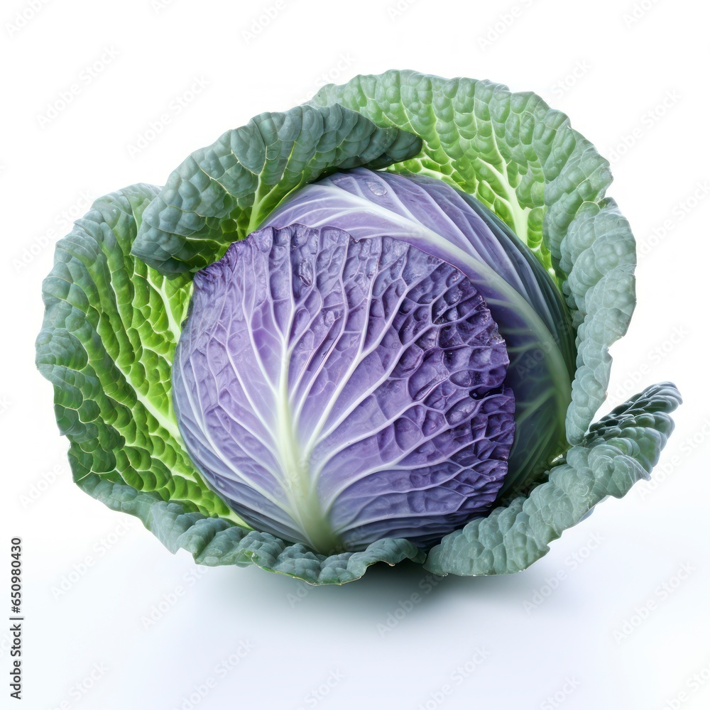 Obraz premium Blue cabbage isolated on a white background