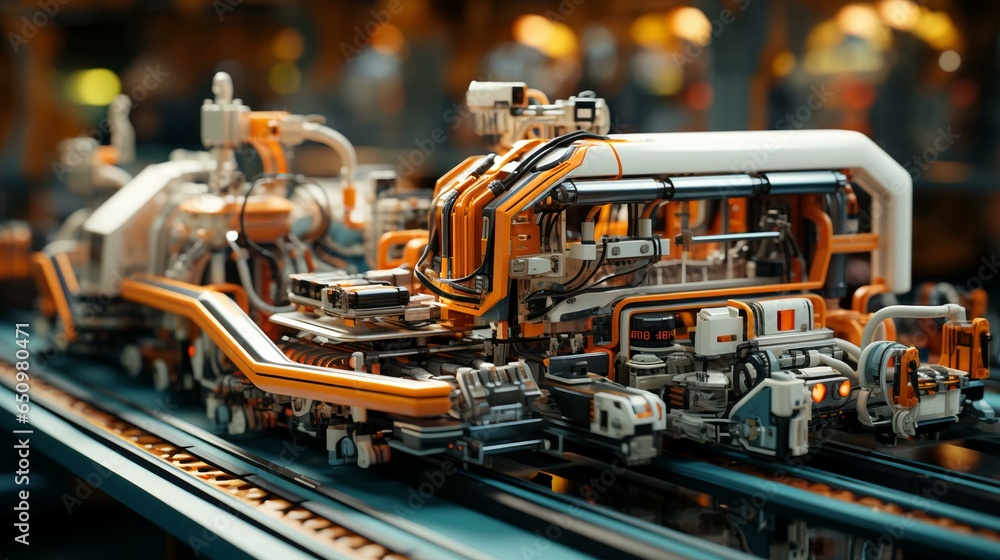 High-tech futuristic industrial machine for production High-tech futuristic industrial machine for production