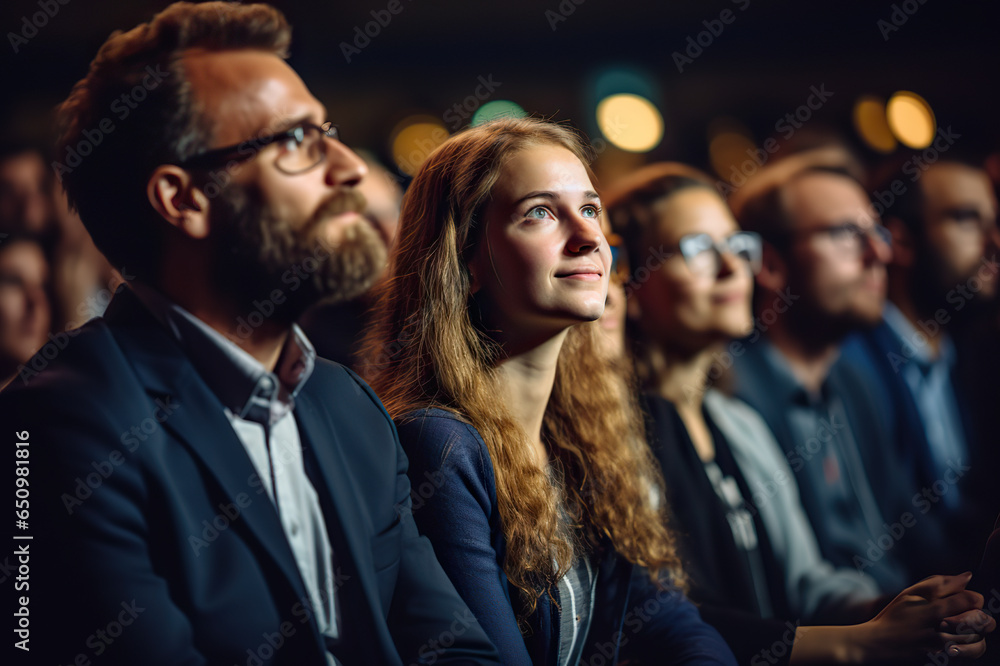 Tech-Packed Conference Engaged Audience at Innovation Keynote in Business Technology Summit. created with Generative AI Tech-Packed Conference Engaged Audience at Innovation Keynote in Business Technology Summit. created with Generative AI